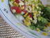 Roasted Corn Salad with Greens Tomatoes and Chipotle ranch